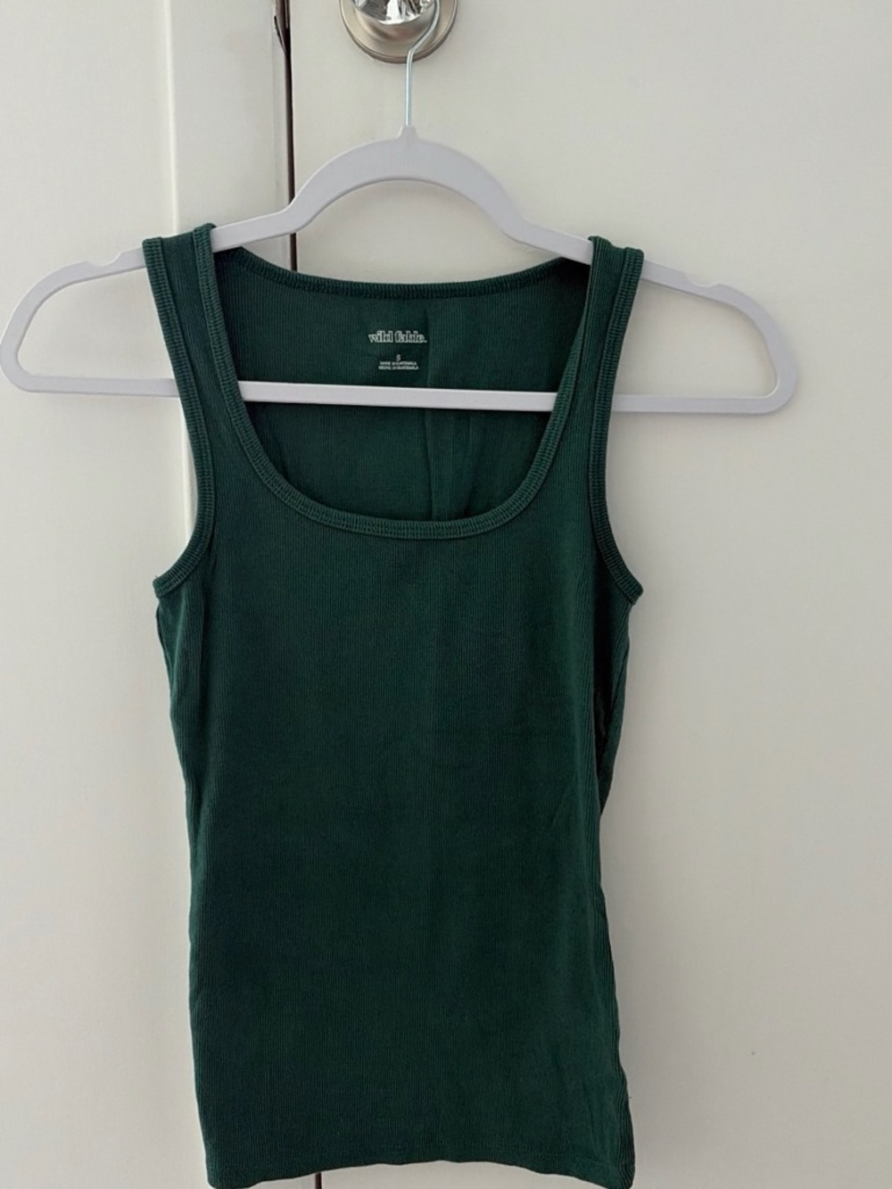 wild fable Dark Green Ribbed Tank